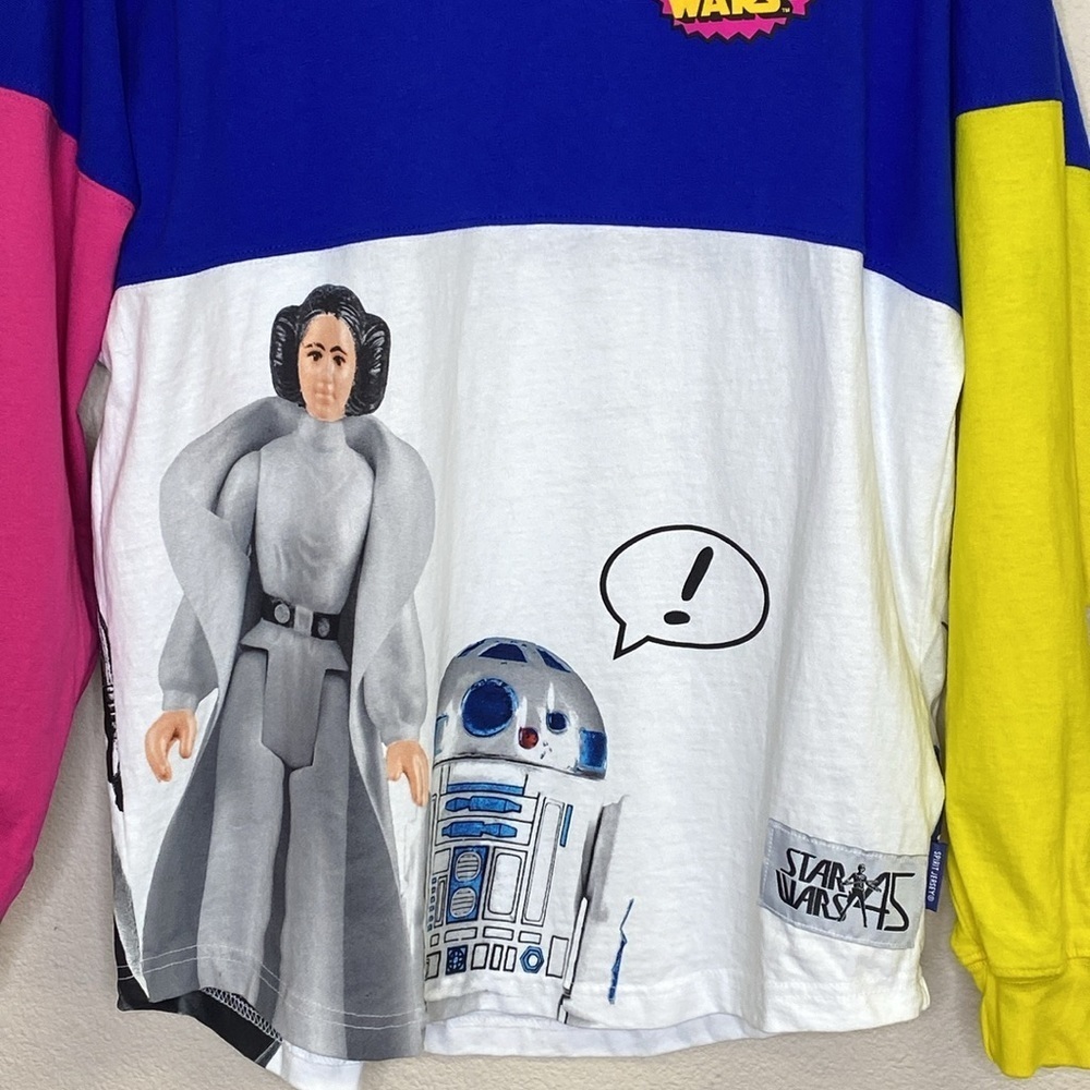 Disney Star Wars SPIRIT JERSEY Vintage Action Figures Colorblock Size Small - Picture 3 of 10